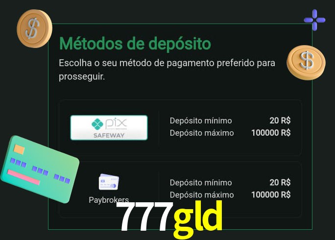 O cassino 777gld oferece uma grande variedade de métodos de pagamento